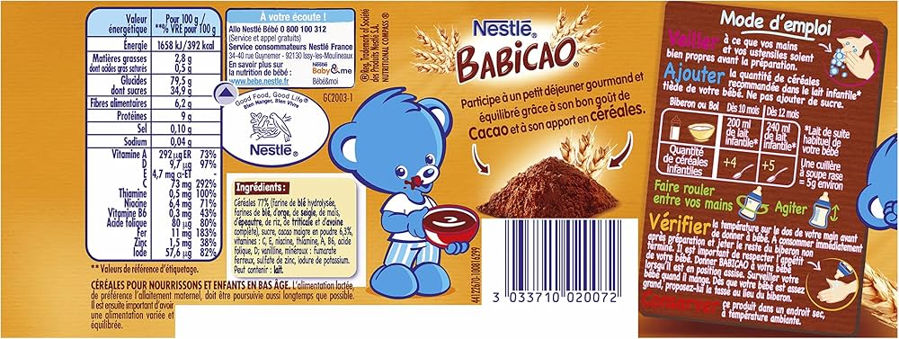 Nestle BABICAO composition
